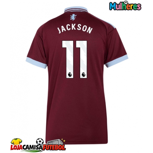 Camisa de Futebol Aston Villa Nicolas Jackson #11 Equipamento Principal Mulheres 2026-27 Manga Curta